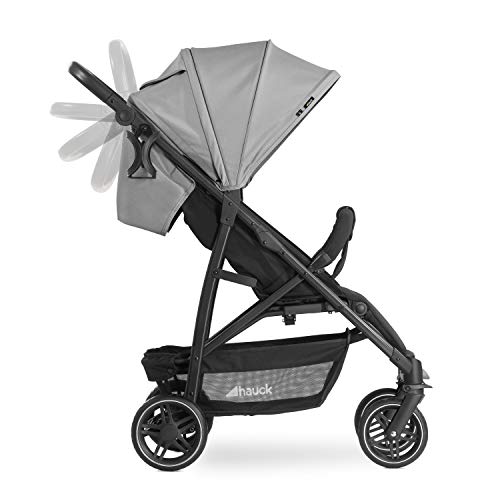 hauck Passeggino Rapid 4R Plus   Passeggino Leggero 25 kg Portata   Passeggino Pieghevole Veloce con Cappotta XL UPF 50     Passeggino Compatto, Reclinabile con Portabibite   Grande Cesto   Grigio : Prima infanzia