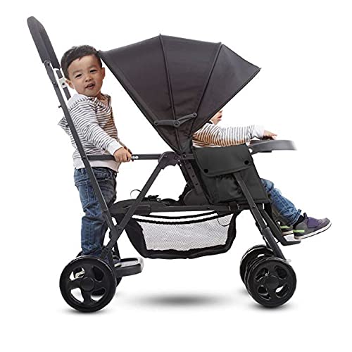 Joovy Caboose   Passeggino Doppio In Grafite Con Seggiolino E Da Pavimento, Colore:, Nero : Prima infanzia