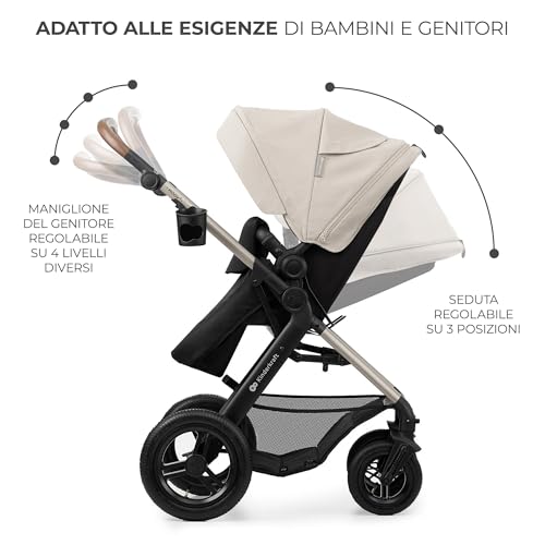 Kinderkraft MOOV2 Trio passeggino neonati 3 in 1 fino 26 kg, con Ovetto I SIZE 40 75 cm, Carrozzina reversibile fronte mamma e strada, Schienale regolabile, Ruote gonfiabili, Grigio : Amazon.it: Prima infanzia