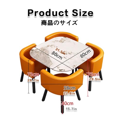 YHKJLYH Set Tavolo da Pranzo Rotondo Grigio con 4 sedie   Combinazione tavolino e Sedia per Balcone, Soggiorno, Sala da Ufficio, Cucina   Set Tavolo da Pranzo Moderno e sedie per Piccoli spazi : Casa e cucina