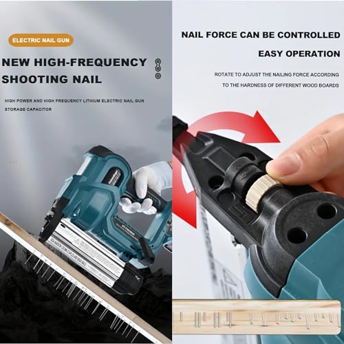 Pistola per unghie senza fili con batteria da 2,0 Ah e caricabatterie, 18 GA 2 in 1, chiodatrice/cucitrice per tappezzeria, miglioramento della casa e lavorazione del legno : Amazon.it: Fai da te