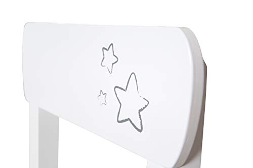 roba Set Tavolo   2 Sedie per Bambini Little Stars   Stile Country   dai 18 Mesi ai 10 Anni   Panca a 3 Altezze   Convertibile   Leggero e Robusto   Legno Bianco : Roba: Prima infanzia