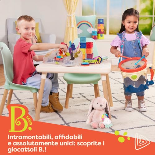B. Spaces   Set tavolo e sedie per bambini   1 tavolo per l'artigianato e 2 sedie per bambini   Gambe in legno naturale   Mobili per bambini, Menta e Avorio   3 anni  (BX1866C1Z) : Casa e cucina