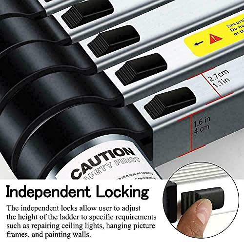Scala telescopica in alluminio 16,5 FT Scala estensibile in lega di alluminio leggera con telaio ad A Gradini per coperture, uso domestico, lavoro all'aperto in camper, capacità 15 : Amazon.it: Fai da te