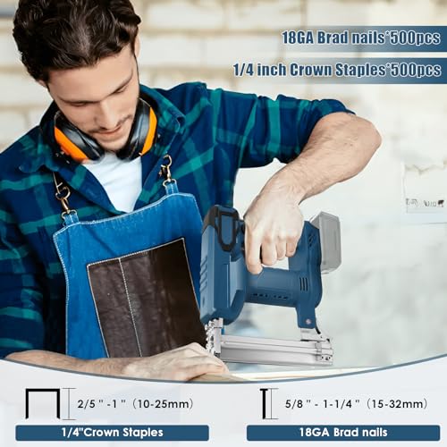 Pistola per unghie senza fili per Makita 18 V, 2 in 1, pinzatrice elettrica con 500 chiodi e 500 punti, doppia protezione, per la lavorazione del legno (senza batteria, senza caricatore) : Amazon.it: Fai da te