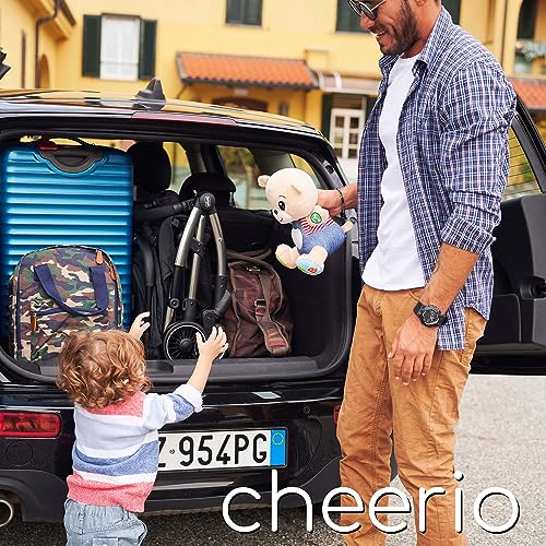 Chicco Cheerio Passeggino Leggero e Compatto da 0 mesi a 15kg (portata max 18kg), Passeggino Pieghevole, Posizione Nanna, Chiusura Automatica in 1 Gesto, Capotte Parasole e Parapioggia, Nero : Prima infanzia