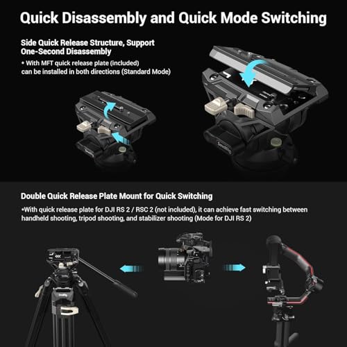 SMALLRIG Video Treppiede Resistente in Lega di Alluminio da 73