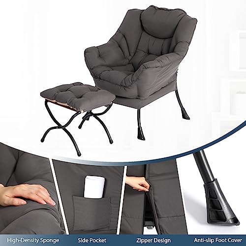 AIMEZO Poltrona Rilassante Poltrona da Soggiorno con Poggiapiedi, Sedia Pigra Poltrona Moderna in Tessuto per il Tempo Libero Poltrona con Tasca Laterale, Grigio : Amazon.it: Casa e cucina