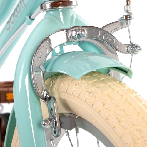 STITCH MANCHI Bicicletta per bambini da 16 pollici con cestino e stabilizzatori per bambini e bambine di 4 5 6 7 anni, verde menta… : Sport e tempo libero