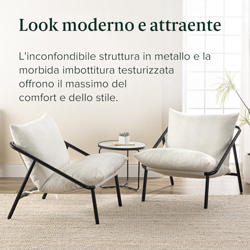 Zinus Ada Poltrona Relax 79x68x79   Poltrona con struttura in metallo e cuscino in schiuma a scaglie   Tessuto Bucle : Amazon.it: Casa e cucina