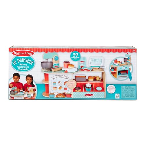 Melissa & Doug La Pasticceria   Pasticceria, Panetteria in Legno (39 pezzi), Giochi in legno, Giocattoli di ruolo, Gioco Montessori, Cibo in legno, Regalo per ragazzo o ragazza di 3 4 5 6 7 anni : Giochi e giocattoli
