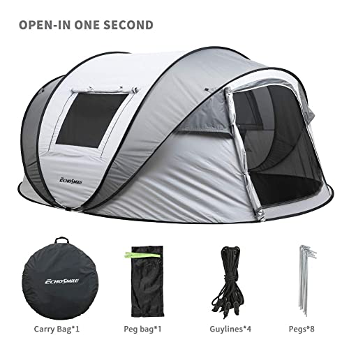EchoSmile Tenda da Campeggio Istantanea Pop up per 5 8 persone,Tenda Familiare per Campeggio,Tenda Automatica Portatile,Tenda a Cupola Resistente all'acqua, Facile da Montare e Antivento : Amazon.it: Sport e tempo libero