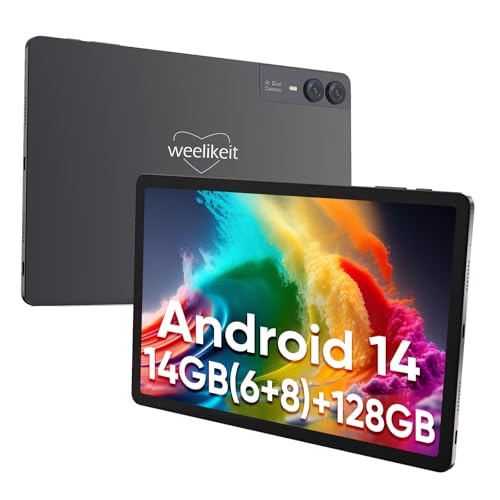 Weelikeit Tablet FHD da 11 pollici, Android 14, 6 GB di RAM   8 GB di RAM espandibile, memoria da 128 GB, doppia fotocamera posteriore da 13 MP, batteria da 7000 mAh : Informatica
