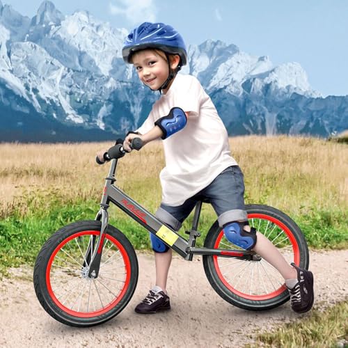 Balance Bike Per Bambini (Da 3 Anni A 45 Kg), Telaio In Acciaio Al Carbonio, 16 Pollici, Manubrio E Sellino Regolabili, Balance Bike Da Esterno Per Ragazzi E Ragazze : Giochi e giocattoli