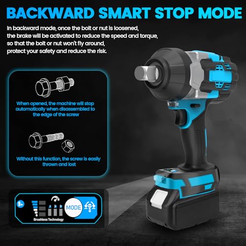 Avvitatore a percussione a batteria da 2000 Nm, compatibile con batteria al litio Makita da 18 V, 3/4 pollici, senza spazzole, alta coppia con bussole e adattatori (senza batteria) : Amazon.it: Fai da te