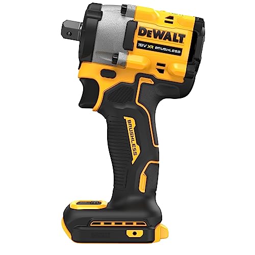 DeWalt DCF922N XJ Avvitatore ad Impulsi a Batteria, 18 V, Presa Quadrata Esterna con Bloccaggio a Sfera, Coppia di Serraggio di 406 Nm, Coppia di Rilascio di 610 Nm, Include Gancio per Cintura : Fai da te