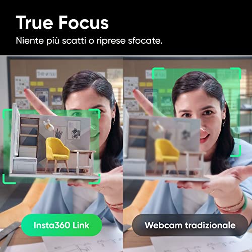 Insta360 Link Kit treppiede Webcam PTZ 4K con sensore da 1/2", Tracciamento IA, controllo gestuale, HDR, microfoni con cancellazione del rumore, modalità specializzate, webcam per laptop : Elettronica