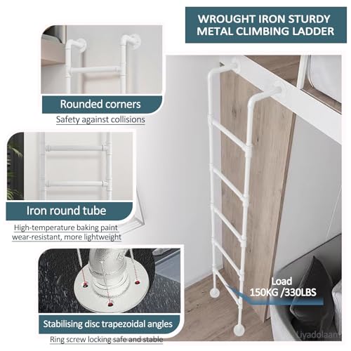 MKLSRWOING Scala Dritta per finestre a 5 10 pioli, Altezza 4 Piedi, 5 Piedi, 6 Piedi, 7 Piedi, 8 Piedi, Scala di Uscita d'ingresso, Scala antincendio in Ferro battuto per impieghi gravosi o s : Amazon.it: Fai da te