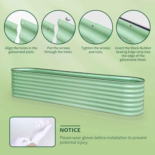 Byhagern Fioriera rialzata per esterni, rivestimento antiruggine con bordo di sicurezza, aiuole rialzate per verdure, fiori, erbe (verde) : Amazon.it: Giardino e giardinaggio