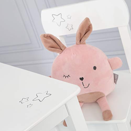 roba Set Tavolo   2 Sedie per Bambini Little Stars   Stile Country   dai 18 Mesi ai 10 Anni   Panca a 3 Altezze   Convertibile   Leggero e Robusto   Legno Bianco : Roba: Prima infanzia