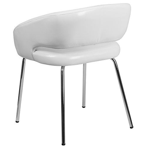Flash Furniture Fusion Series Sedia da ricevimento laterale imbottita in pelle morbida, poltrona da salotto imbottita retrò per soggiorno o ufficio, White : Flash Furniture: Amazon.it: Casa e cucina