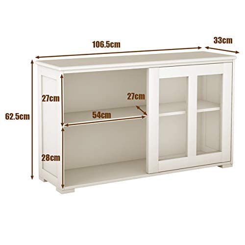 COSTWAY Credenza in legno, bianco crema, 107 x 33 x 62,5 cm : Amazon.it: Casa e cucina