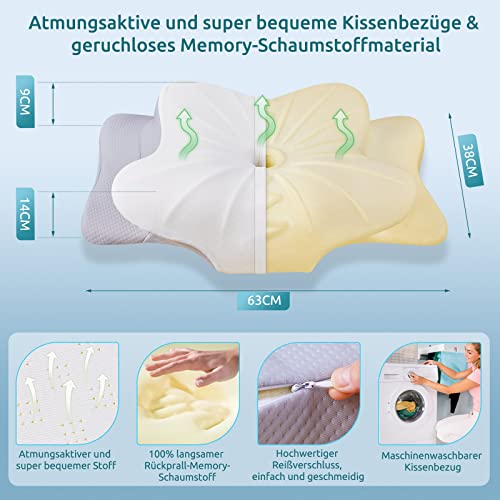 DONAMA Cuscino in memory foam, ergonomico, per chi dorme sul fianco, per fianchi, schiena e pancia : Casa e cucina