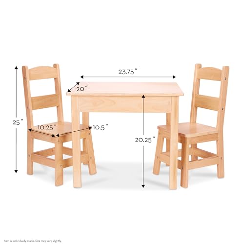 Melissa & Doug   Tavolo e Sedie in Legno | Mobili per Bambino | Arredo Cameretta Bambino | Set da 3 Pezzi | 3  | Regalo per Bambine e Bambini : Casa e cucina