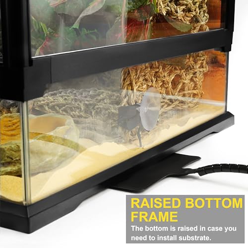 NEPTONION Terrario professionale in vetro da 30,5 x 30,5 x 45,7 cm, per rettili, con telaio in lega di alluminio resistente al calore, doppie porte frontali a battente per evitare inceppamenti, sabbia : Amazon.it: Prodotti per animali domestici