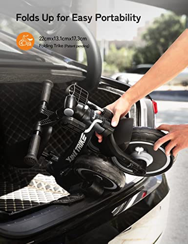 besrey Triciclo per Bambini 7 in 1 con Maniglia di Spinta per il Genitore a 5 Altezza per 1 5 Anni, Triciclo per Bambini Pieghevole, Bici per Bambini con Frizione a Ruota, Ruote Più Grandi, nero : Giochi e giocattoli