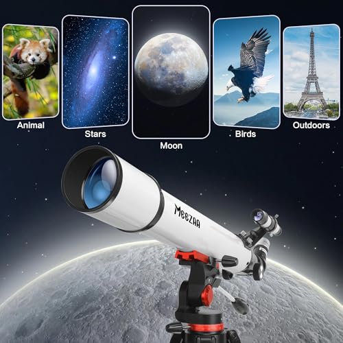 MEEZAA Telescopio, Telescopio Astronomico Professionale Adulti, 70/700mm AZ Telescopio Rifrattore per Bambini e Principianti, Telescopio portatile e potente 28x 210x con Treppiede, Adattatore Telefono : Elettronica