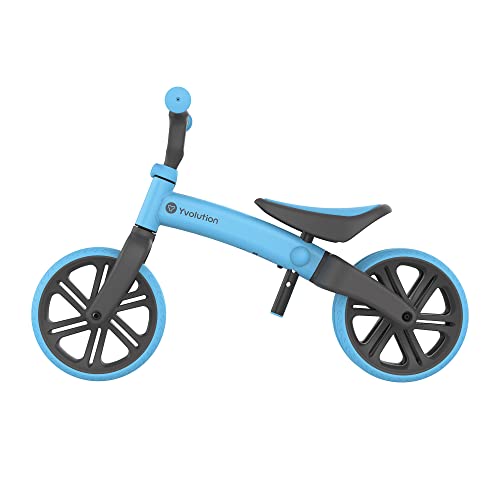 Yvolution 5024450, 5024450 Bici Senza Pedali Junior, Blu, Manubrio e Sedile Regolabili in più Posizioni, Ruote antiforatura da 9 Pollici, Bicicletta Flessibile per Bambini dai 18 Mesi : Giochi e giocattoli