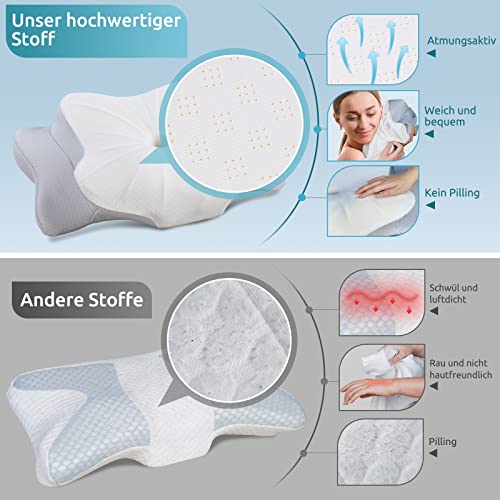 DONAMA Cuscino in memory foam, ergonomico, per chi dorme sul fianco, per fianchi, schiena e pancia : Casa e cucina