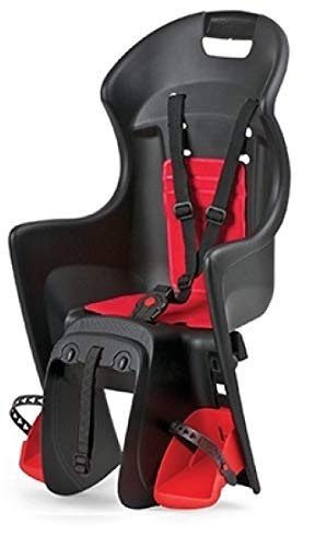 P4B | Seggiolino per bicicletta per bambini – montaggio portapacchi posteriore in rosso/nero | per biciclette da 26 – 28 pollici | per bambini da 9 mesi a 5 anni – da 9 a 22 kg : Sport e tempo libero