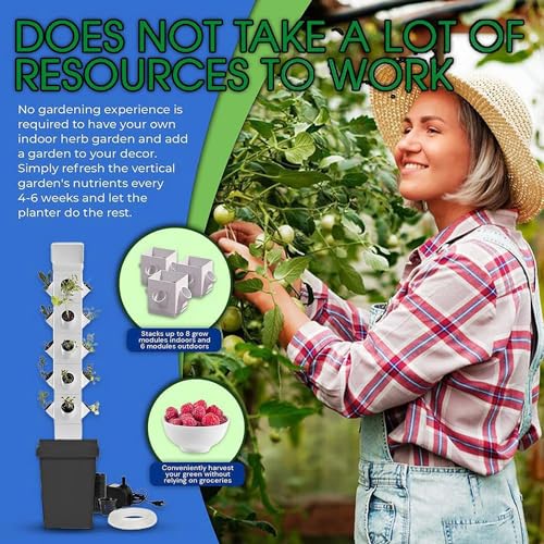 HLGKBY Sistema di Coltivazione idroponica, Torre idroponica Verticale 12/16/20/24 baccelli con Timer, Ruote universali, Pompa idratante, Kit di germinazione fioriera da Giardino Intelligente, 12Holes : Amazon.it: Giardino e giardinaggio