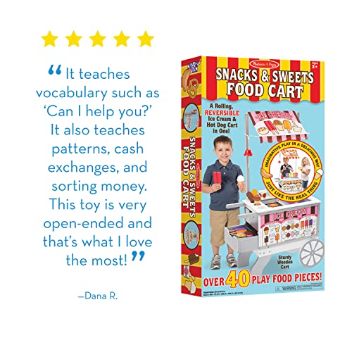 Melissa & Doug Carretto in Legno Snack e Dolciumi, Set da Gioco e Cucina da Gioco per Bambini, 40 Pezzi, 3 , Gioco Montessori, Regalo per Bambini e Bambine : Giochi e giocattoli