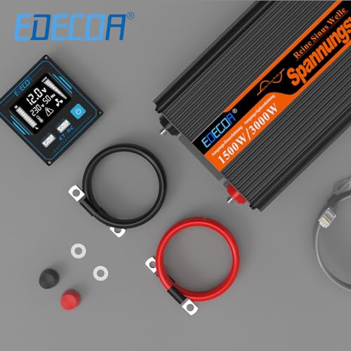 EDECOA Inverter Onda Pura 1500w Invertitore di Potenza 12v 220v/ 230 Trasformatore di Tensione Onda Pura 2X USB Telecomando LCD Power Inverter 1500w e Picco momentaneo 3000w (Nuovo Telecomando) : Amazon.it: Elettronica