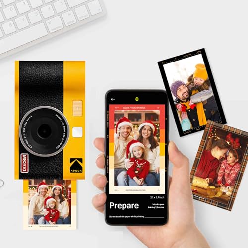 KODAK Mini Shot 2 Era Regalo di Natale 4PASS 2 in 1 Fotocamera Istantanea & Stampante Fotografica (Fotocamera Istantanea   8 Fgoli inclusi   Pacchetto accessori e 60 Fogli, Giallo) : Elettronica