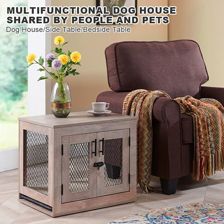 Gabbia per cane in Metallo Legno Mobile Kennel per Cani da Interno Kennel cane Medio Piccolo con Maniglia e Chiavistello Cuccia Moderna da Interno per Cani fino a 60 kg. (Size : 94x60x67cm) : Amazon.it: Prodotti per animali domestici