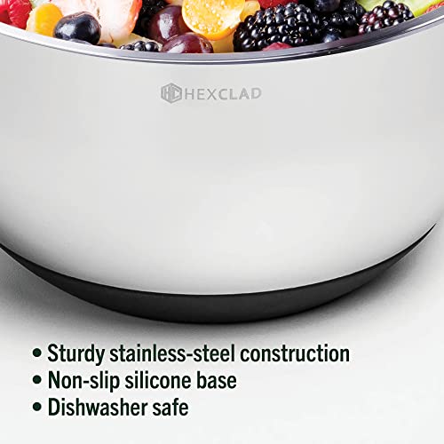 HexClad Set di 3 ciotole in acciaio inox, con coperchi sottovuoto e base antiscivolo, 3 pezzi : Amazon.it: Casa e cucina