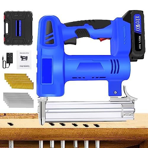 SONLED Chiodatrice per Chiodi Senza Fili da 21 V con Batteria, Caricabatterie e 1000 graffette/Chiodi, chiodatrice elettrica 2 in 1 per tappezzeria, Scherma, falegnameria e falegnameria : Amazon.it: Fai da te