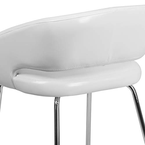 Flash Furniture Fusion Series Sedia da ricevimento laterale imbottita in pelle morbida, poltrona da salotto imbottita retrò per soggiorno o ufficio, White : Flash Furniture: Amazon.it: Casa e cucina