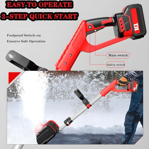Pala per la rimozione della Neve, Pala per la rimozione della Neve Senza Fili, spazzaneve Elettrico da 20 V con Impugnatura Anteriore Regolabile e Asta telescopica, Lo spazzaneve rimuove la : Amazon.it: Giardino e giardinaggio