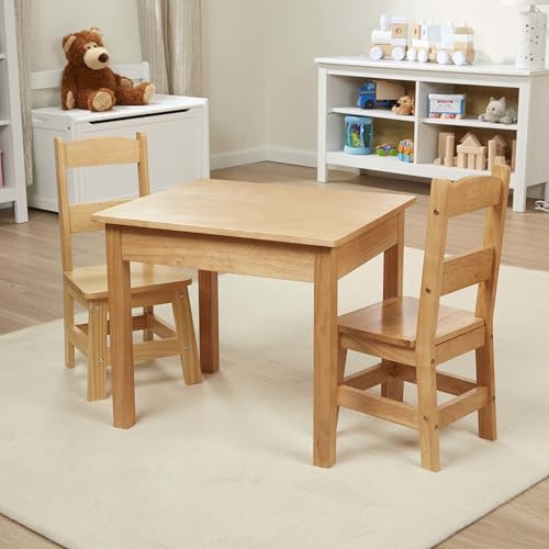 Melissa & Doug   Tavolo e Sedie in Legno | Mobili per Bambino | Arredo Cameretta Bambino | Set da 3 Pezzi | 3  | Regalo per Bambine e Bambini : Casa e cucina