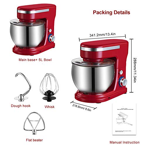 AIZYR Robot da Cucina per Dolci, Robot da Cucina con Ciotola Grande in Acciaio Inossidabile da 5 Litri, Frullino per Le Uova, Gancio per Impastare E Frusta in Acciaio Inossidabile,Au Plug : Amazon.it: Casa e cucina