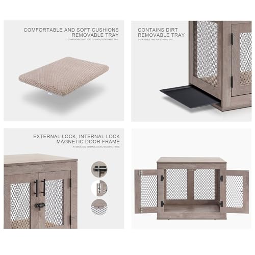 Gabbia per cane in Metallo Legno Mobile Kennel per Cani da Interno Kennel cane Medio Piccolo con Maniglia e Chiavistello Cuccia Moderna da Interno per Cani fino a 60 kg. (Size : 94x60x67cm) : Amazon.it: Prodotti per animali domestici