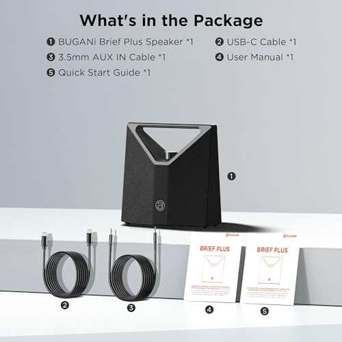 BUGANI Brief Plus Cassa Bluetooth Potente Portatile 80W, Autonomia Riproduzione 12 Ore, Bluetooth Broadcast 100  Connection, Subwoofer, Supporta Funzioni AUX/USB, Altoparlante Esterno per Feste : Amazon.it: Elettronica