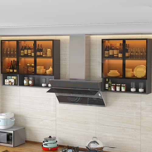Innovativo armadietto portaoggetti da parete in vetro per bagno e cucina in legno massello balcone armadio nizer con ripiani regolabili 160 x 28 cm. : Amazon.it: Casa e cucina