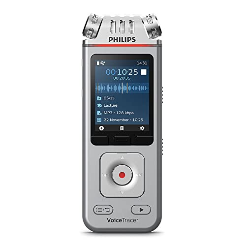 Philips DVT4110 VoiceTracer Registratore Audio, 3 microfoni, 8GB memoria : Amazon.it: Cancelleria e prodotti per ufficio