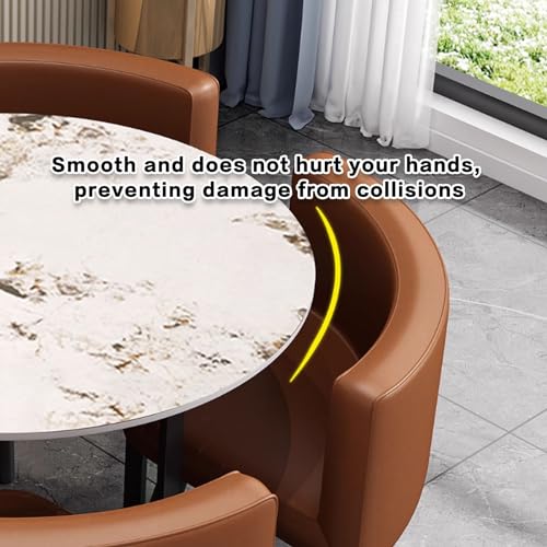 YHKJLYH Set Tavolo da Pranzo Rotondo Grigio con 4 sedie   Combinazione tavolino e Sedia per Balcone, Soggiorno, Sala da Ufficio, Cucina   Set Tavolo da Pranzo Moderno e sedie per Piccoli spazi : Casa e cucina